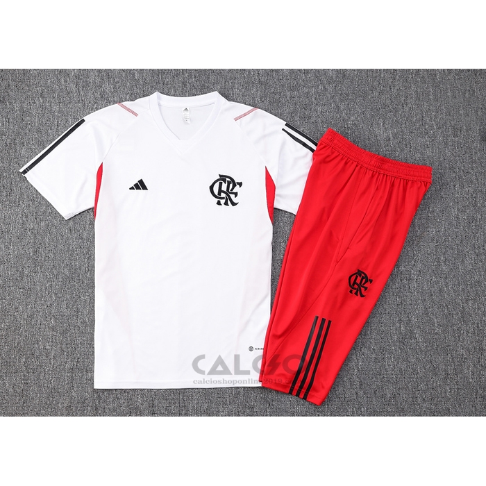 Tuta da Track Flamengo Manica Corta 2023-2024 Bianco - Pantaloncini